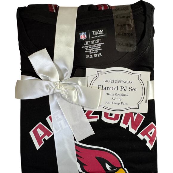Arizona Cardinals Womens Flannel Pajama Set NFL Team Apparel Size XL Red Black - Picture 13 of 13